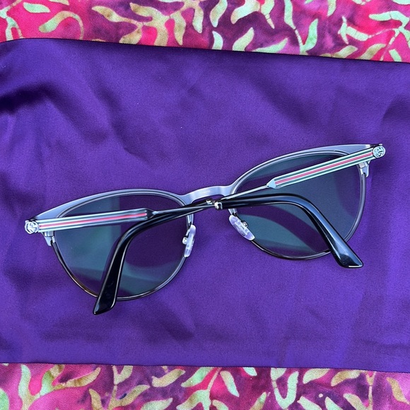 New GUCCI Gunmetal Oval Cat Eye Glasses - Picture 14 of 17